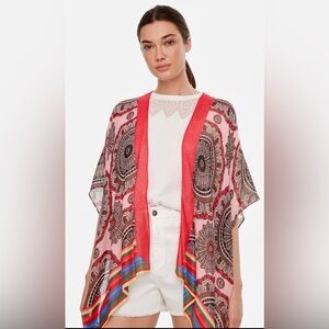 Desigual Pink and Gold  Patterned Kimono